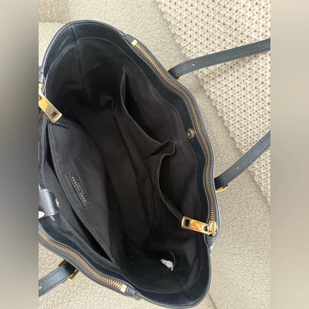 Marc Jacobs Black Tote with Gold Accents